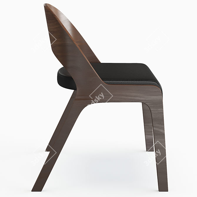 Elegant Brown Gravois Side Chair 3D model image 3