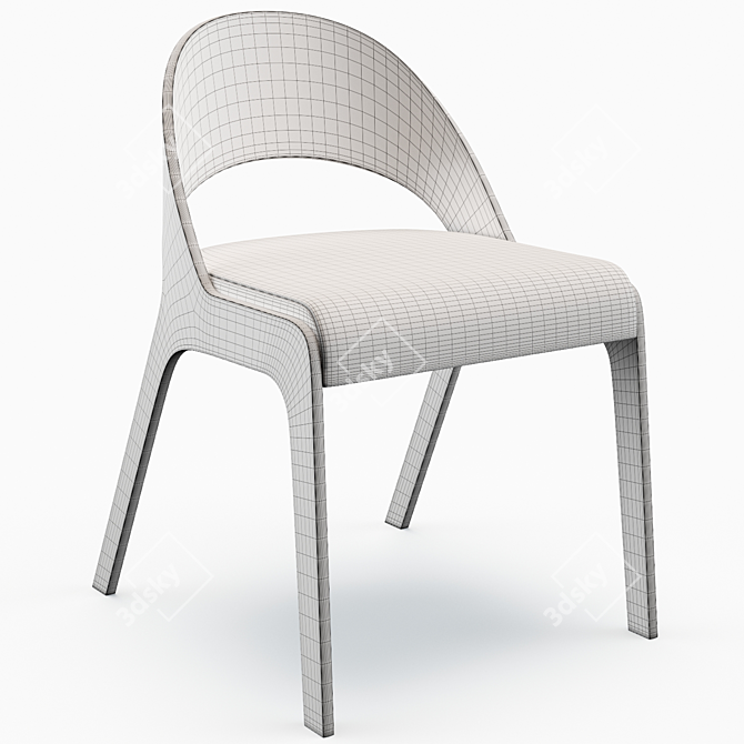 Elegant Brown Gravois Side Chair 3D model image 5