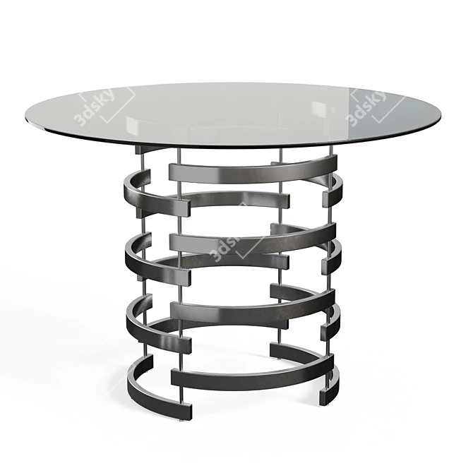 Glamorous Chrome Dining Table 3D model image 1