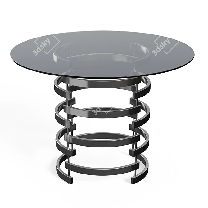 Glamorous Chrome Dining Table 3D model image 2