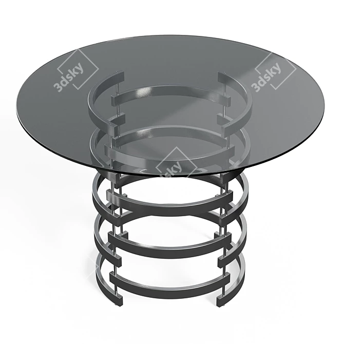 Glamorous Chrome Dining Table 3D model image 3
