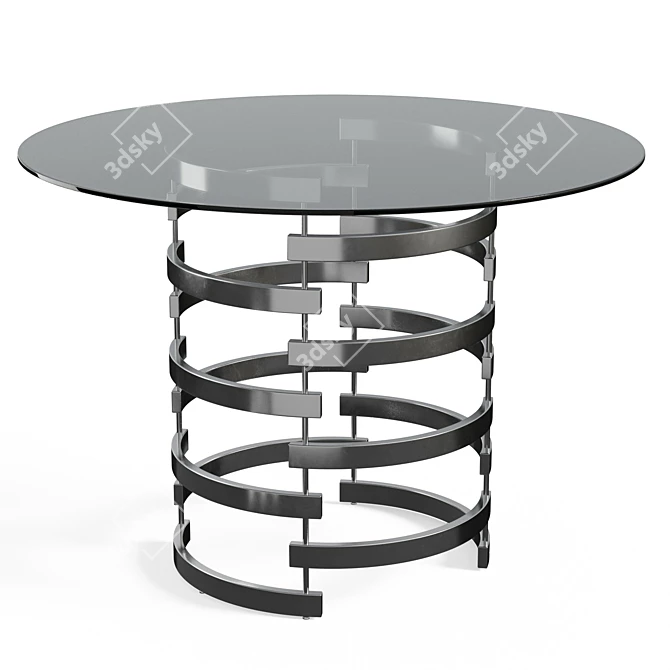 Glamorous Chrome Dining Table 3D model image 4