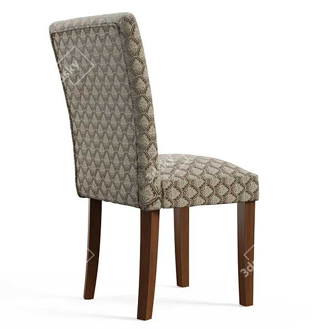 Classic Brown Upholstered Parsons Chair 3D model image 3