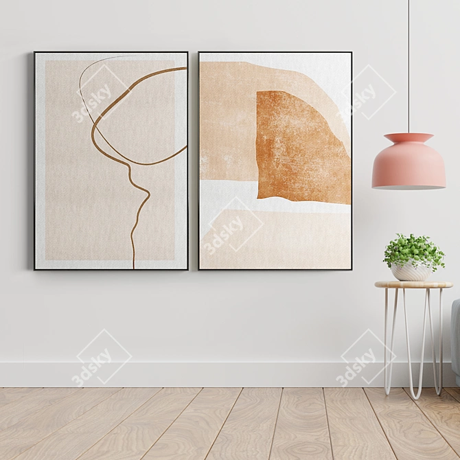 Minimal Abstract Art Frame Set 3D model image 3