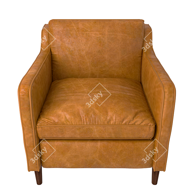 Elegant Hamilton Leather Chair 3D model image 2