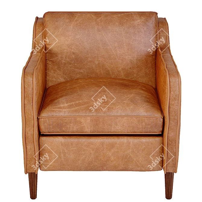 Elegant Hamilton Leather Chair 3D model image 6