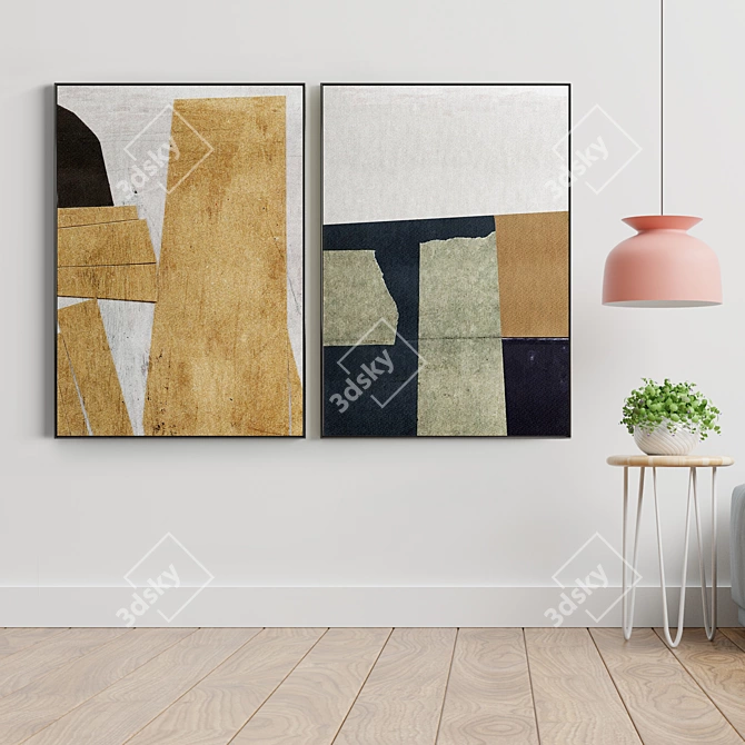 145 Photo Frame: Modern Minimal Abstract Paintings 3D model image 3