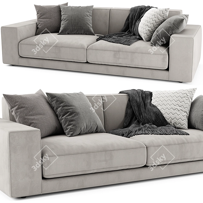 Modern Italian Buble 2-Seater Sofa 3D model image 3