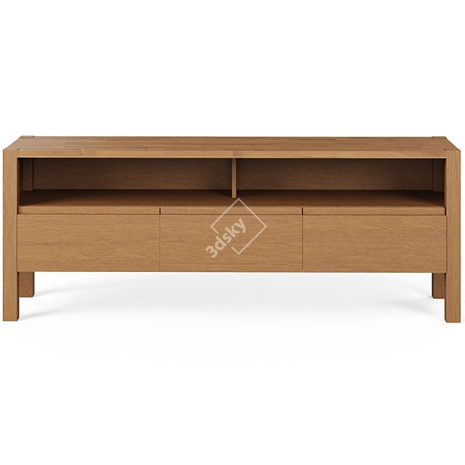 Title: Adelita Oak TV Unit: Stylish and Functional 3D model image 2