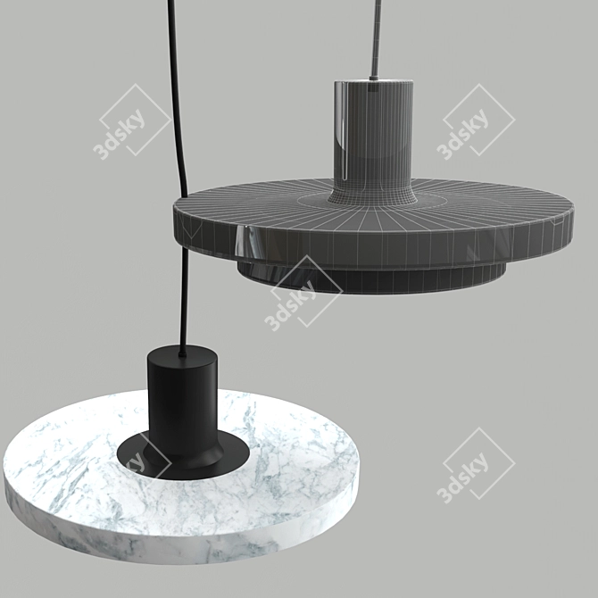 Elegant Marble Plate 3D model image 2