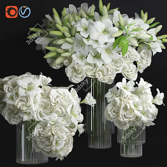 Elegant Glass Vase Collection 3D model image 4
