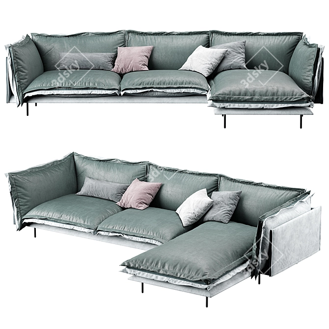 Versatile Auto-Reverse Corner Sofa 3D model image 6