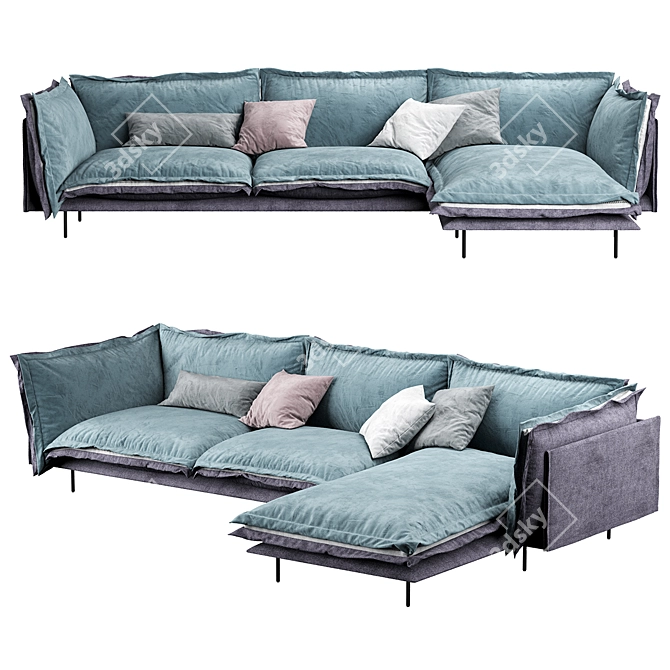 Versatile Auto-Reverse Corner Sofa 3D model image 7