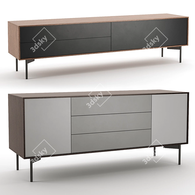 Modern TV Stand with Sleek Design 3D model image 1