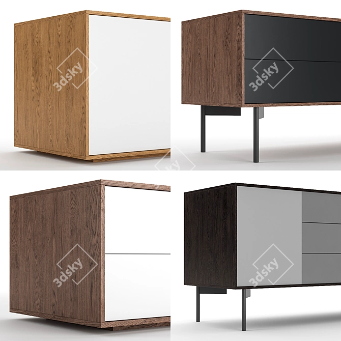 Modern TV Stand with Sleek Design 3D model image 3