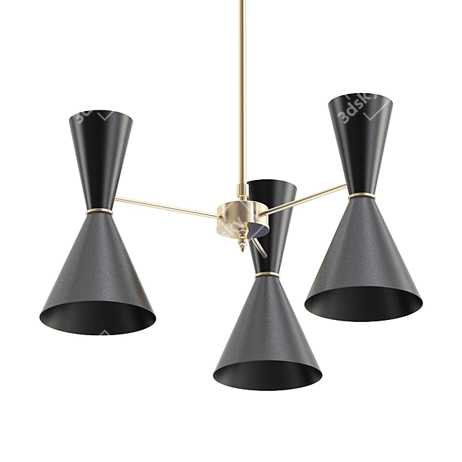 Modern Black Chandelier - CAIRO 3D model image 1