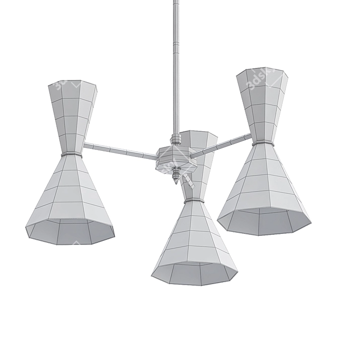 Modern Black Chandelier - CAIRO 3D model image 2