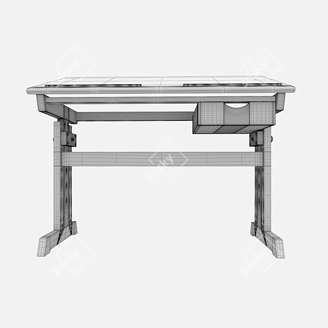 Adjustable Kids Writing Desk 3D model image 5