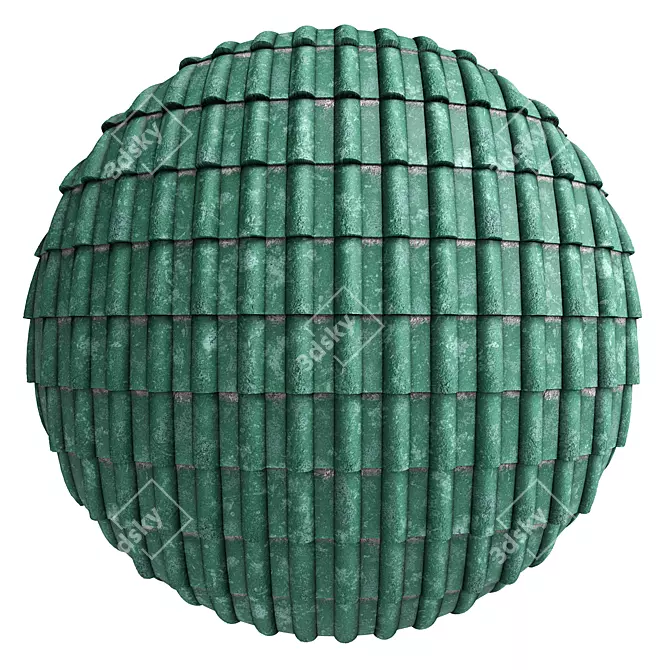 PBR Roof Tile Materials: 3 Color Options 3D model image 5