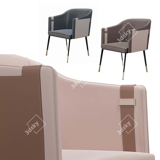 Sunpan Carter Wide Armchair 3D model image 1