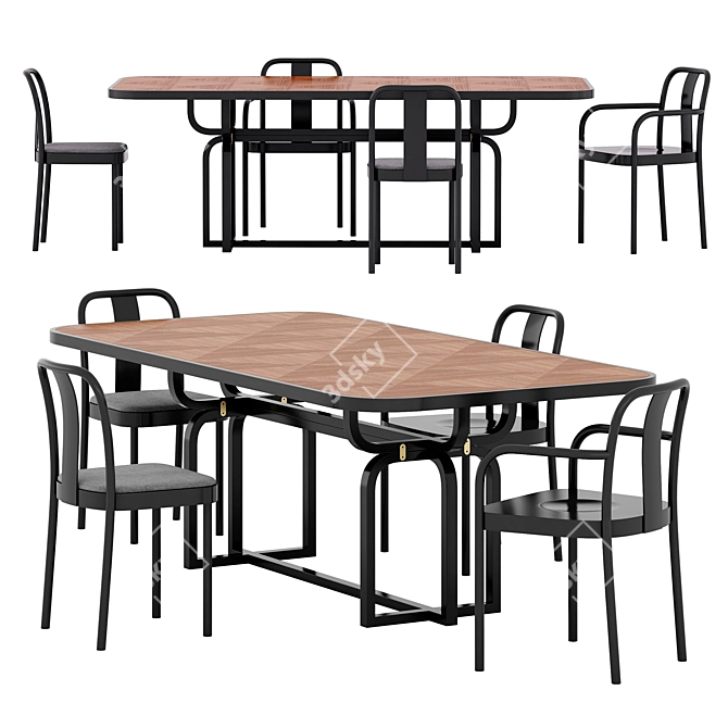 Elegant Caryllon Dining Set 3D model image 1