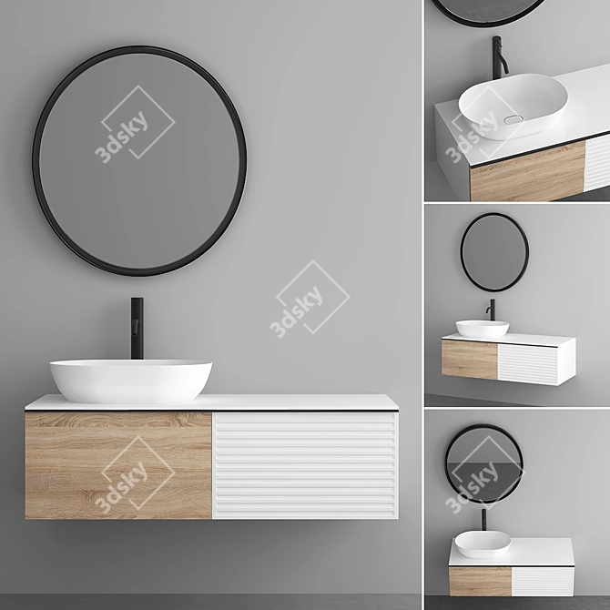 Modern Bathroom Cabinet | No. 119 | 1200x500x380mm 3D model image 1