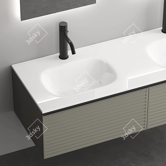 Sleek 1400mm Bath Vanity 3D model image 5