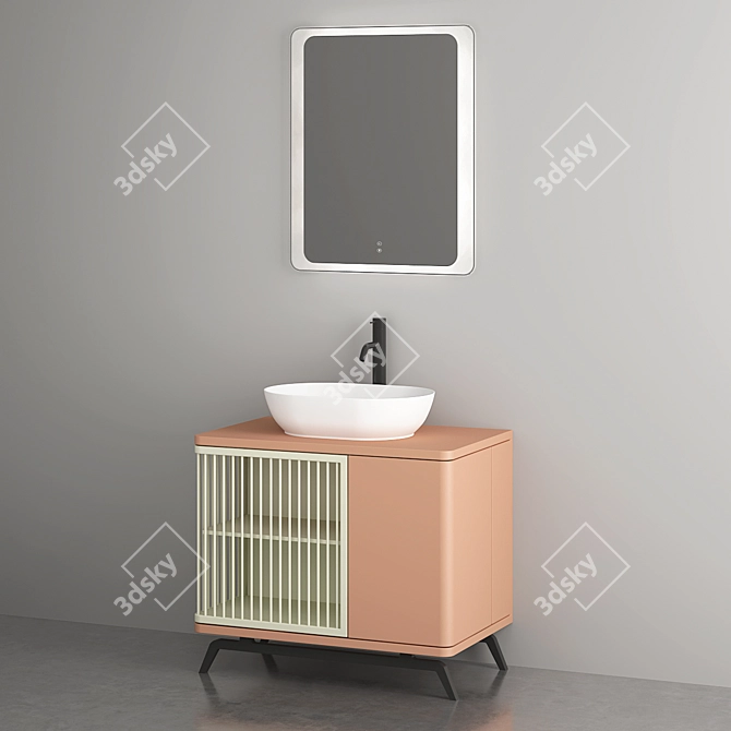 Sleek Modern Bathroom Cabinet | No. 121 3D model image 3