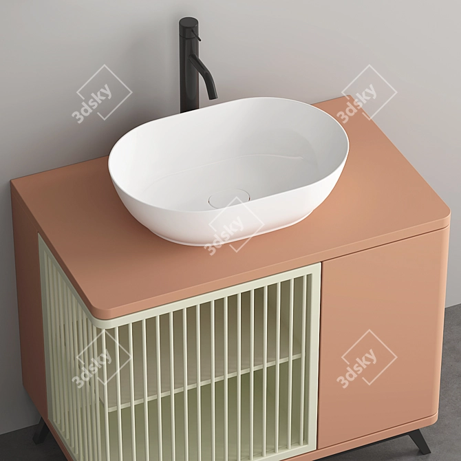 Sleek Modern Bathroom Cabinet | No. 121 3D model image 4