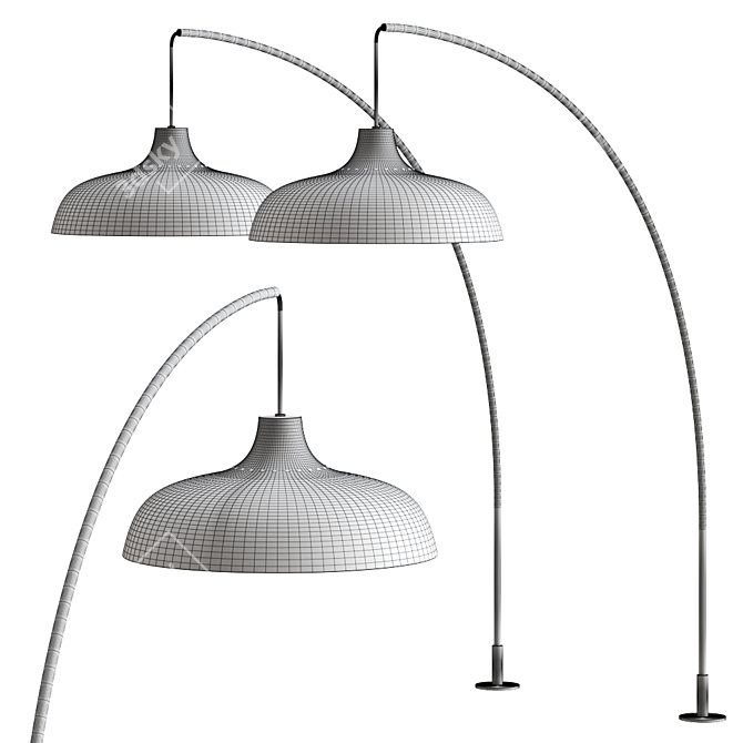 Minimalist Arch Table Lamp 3D model image 2