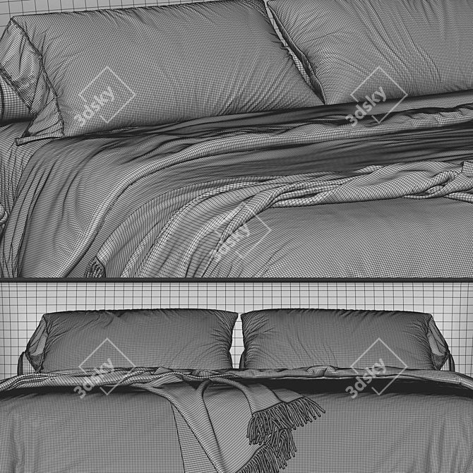 Luxurious B&B Italia Alys Bed 3D model image 3