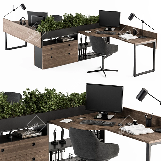 Elegant Office Set 46 - Boost Workplace Efficiency! 3D model image 1