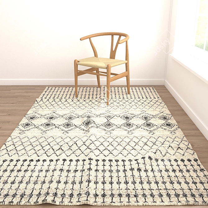 Versatile 8-Piece Rug Set 3D model image 5