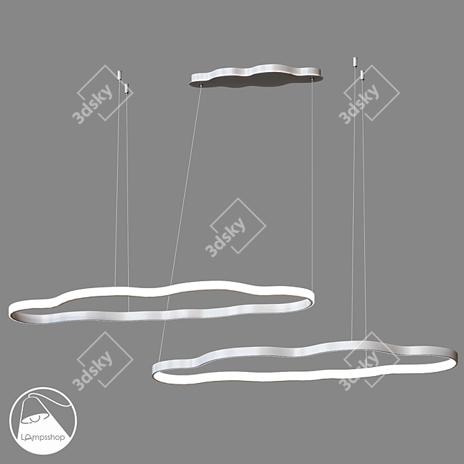 Cloud Grade Chandelier: Elegant Illumination 3D model image 3