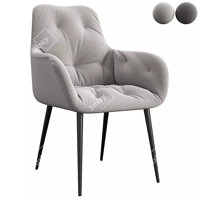 Elegant Magrin Armchair: Stylish & Functional 3D model image 1