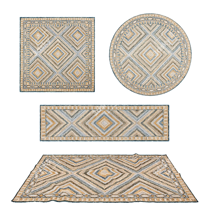 Versatile Rug Collection: VRayFur & Displacement 3D model image 1