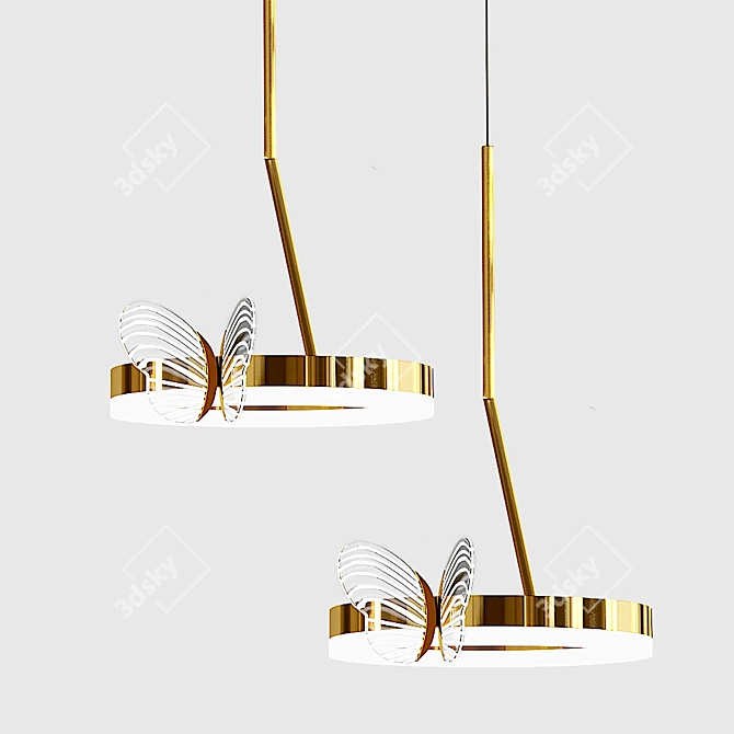 Elegant Babetta B Pendant Lamp 3D model image 1