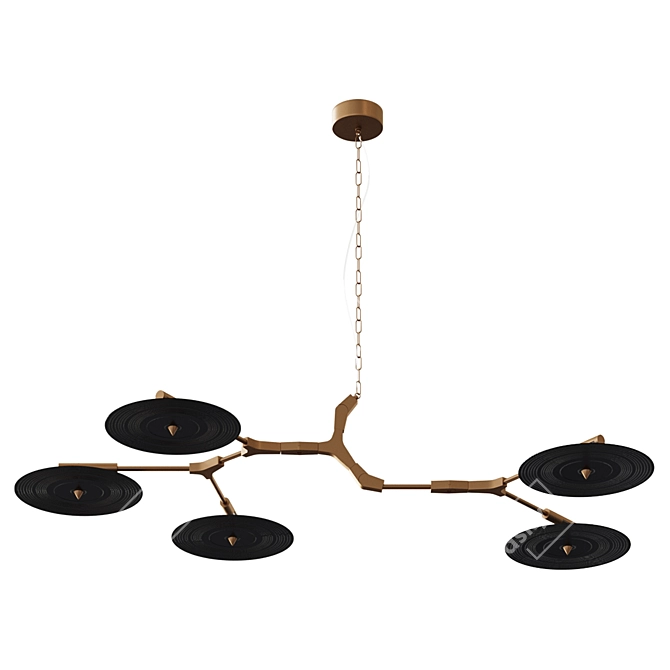 Cosmo Branching Discs Pendant, 5 Lights 3D model image 1