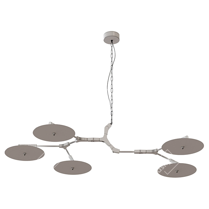 Cosmo Branching Discs Pendant, 5 Lights 3D model image 2