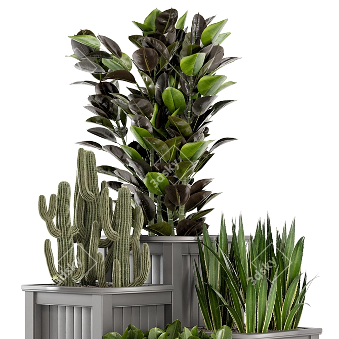 Outdoor Greenery Set: Bush and Tree - Garden Set 3D model image 5