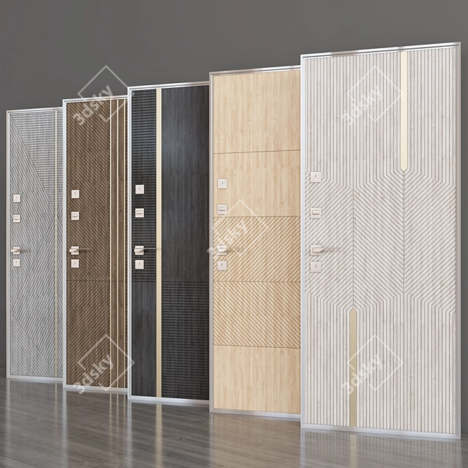 Wooden Door Collection - 3D Models 3D model image 2