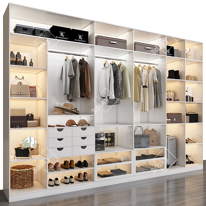 Versatile Wardrobe Set: Organized & Stylish 3D model image 3