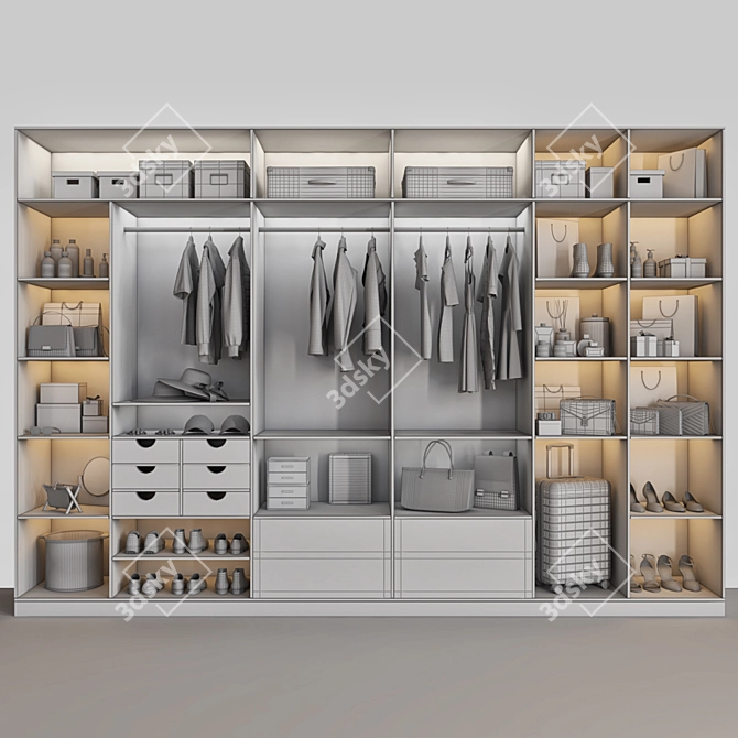 Versatile Wardrobe Set: Organized & Stylish 3D model image 4