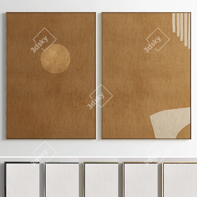 Abstract Frame Set | Modern Interior Decor 3D model image 1