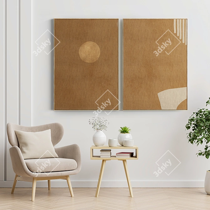 Abstract Frame Set | Modern Interior Decor 3D model image 2