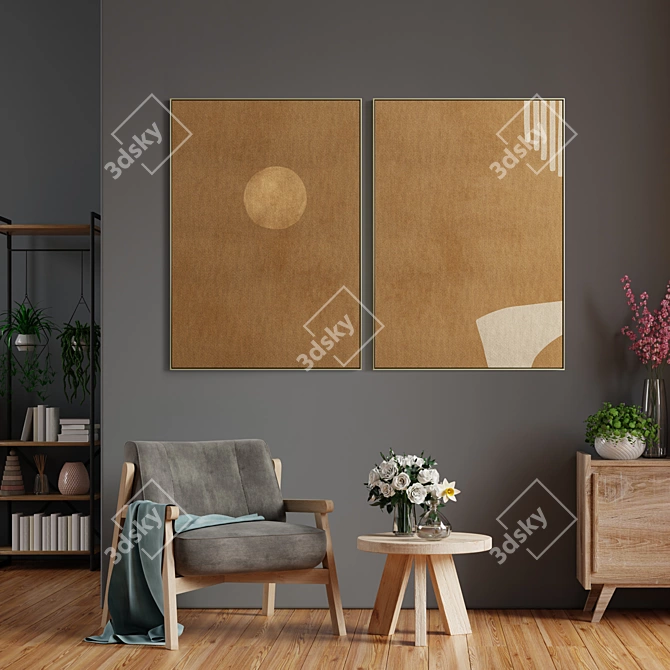 Abstract Frame Set | Modern Interior Decor 3D model image 4