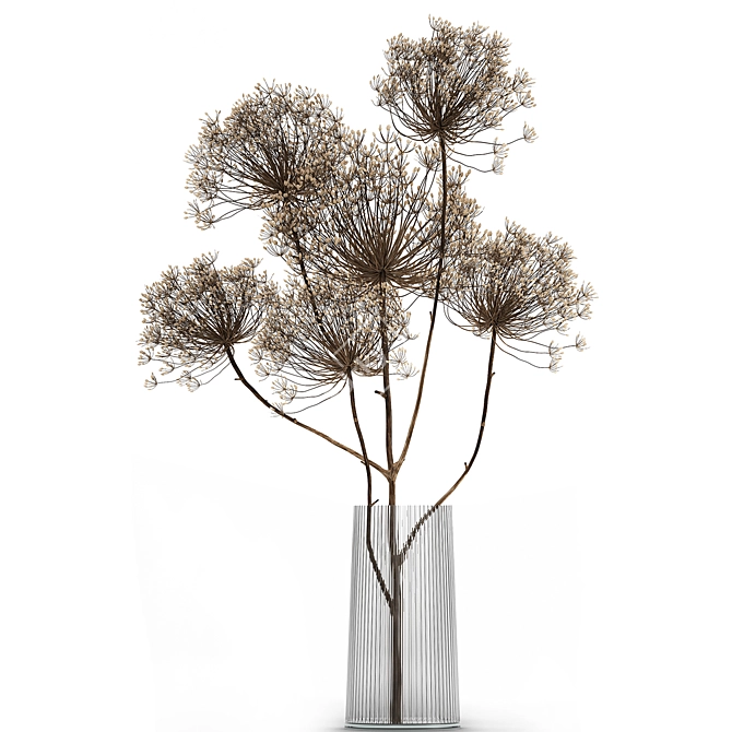 Elegant Dried Flower Bouquet 3D model image 3