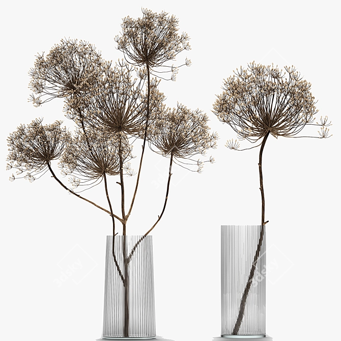 Elegant Dried Flower Bouquet 3D model image 6