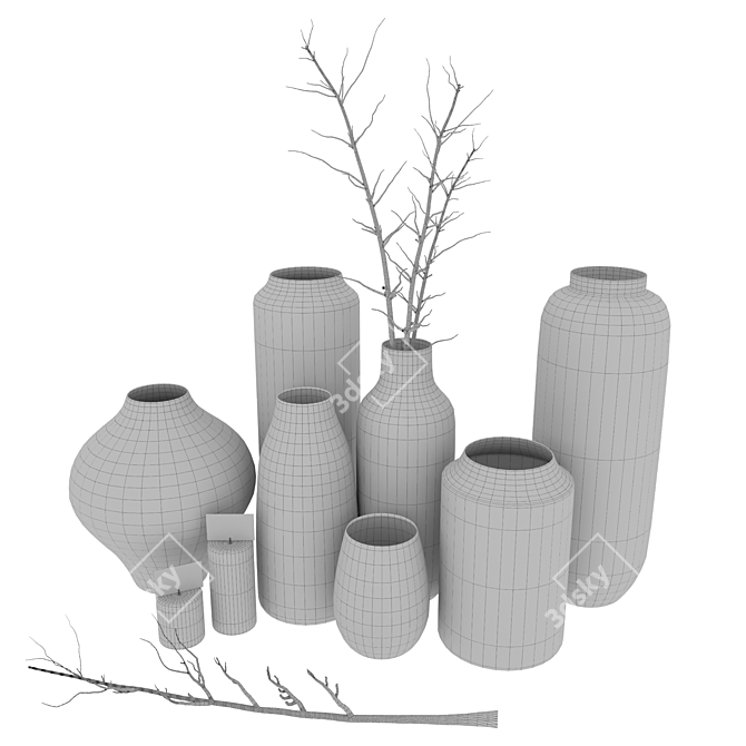 Elegant Home Decor Set 3D model image 3