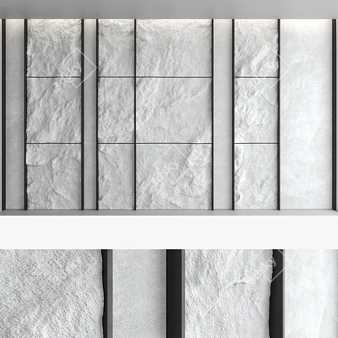 Decorative Stone Wall Panel Set 3D model image 5
